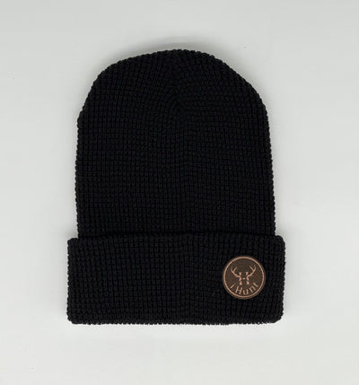 Richardson Waffle Knit Cuffed Beanie with Custom Leather I Hunt Patch