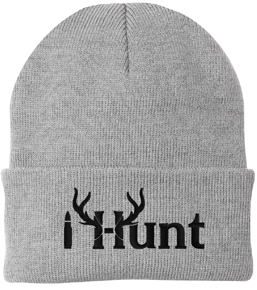 Sportsman 12” Acrylic Knit Beanie with Custom Embroidered I Hunt Logo