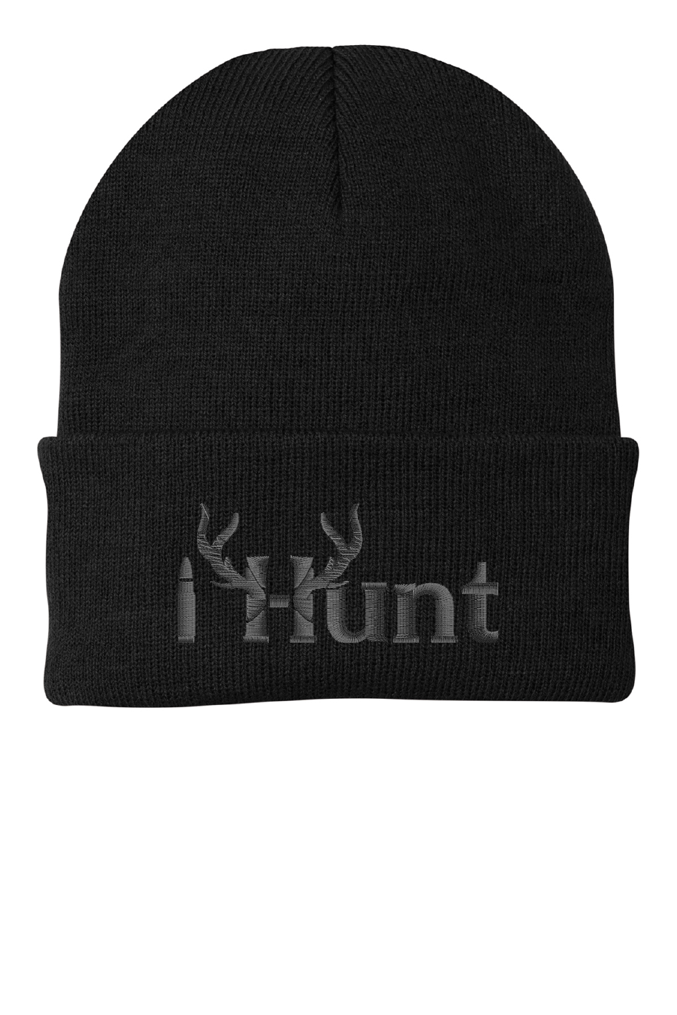 Sportsman 12” Acrylic Knit Beanie with Custom Embroidered I Hunt Logo