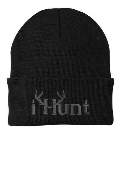 Sportsman 12” Acrylic Knit Beanie with Custom Embroidered I Hunt Logo