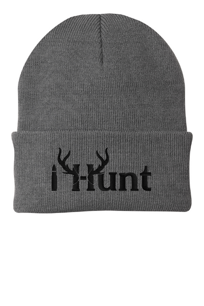 Sportsman 12” Acrylic Knit Beanie with Custom Embroidered I Hunt Logo