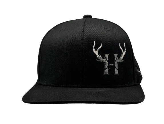 Flexfit Premium Flat Bill, Offset Iconic H I Hunt Logo