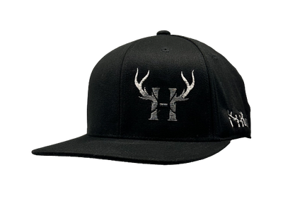 Flexfit Premium Flat Bill, Offset Iconic H I Hunt Logo